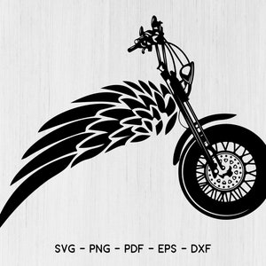 Angel Wings Motorcycle SVG Feather Emblem Angel Heaven Heraldic Freedom Tattoo Spread Art Logo Design Elements ,SVG ,PNG Clipart Vector Cut