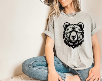 Bear Svg, Bear Silhouette, Dad Bear Svg, Mama Bear Svg, Bear Head Svg, Bear Face Svg,Eps,Png,Pdf,Dxf