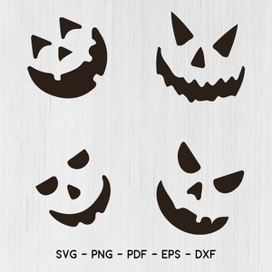 Pumpkin Face svg, Jack O Lantern Faces, Cute Halloween Faces, Funny Fall Halloween Svg, Instant Download Cricut Silhouette Svg Cut File