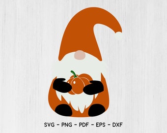 Pumpkin Gnomes SVG Fall Gnome Cut File for Cricut, Gnomies svg, Gnome Holding Pumpkin, Halloween Gnomes, Thanksgiving Gnomes Cuttable File