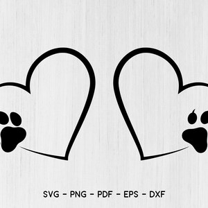 Dog Paws, Cat Paw Print SVG, Pet Paw Print SVG,Love SVG - Cat Paw Print svg, Animal Paw svg, Heart svg and Paw print svg, Cut file