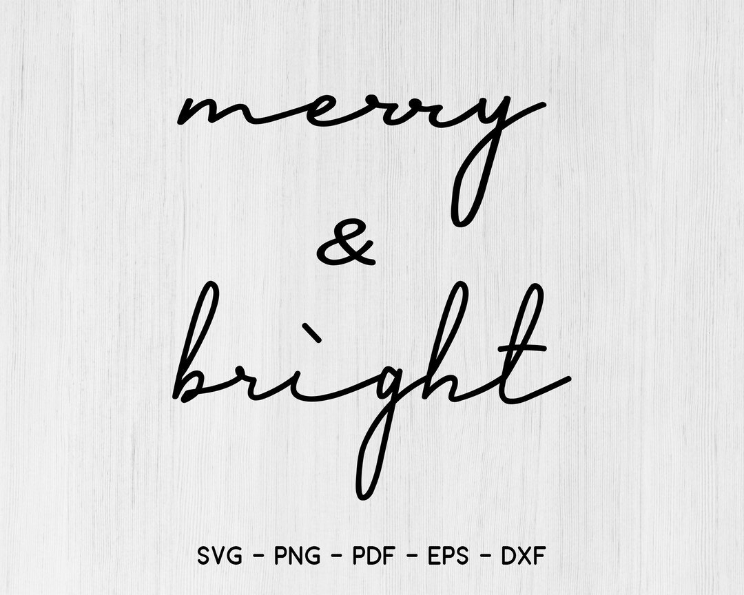 Merry & Bright SVG merry and Bright Svg christmas Svg merry - Etsy