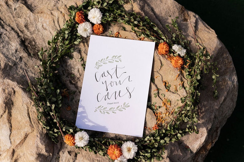 Customizable Hand-lettered Scripture Print - Etsy