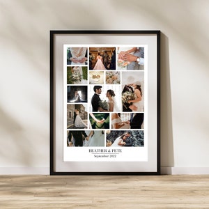Photo Collage Template | Editable Photo Grid | Photography Collage | A3 Editable Wedding Collage | Printable Image Grid | Anniversary Gift
