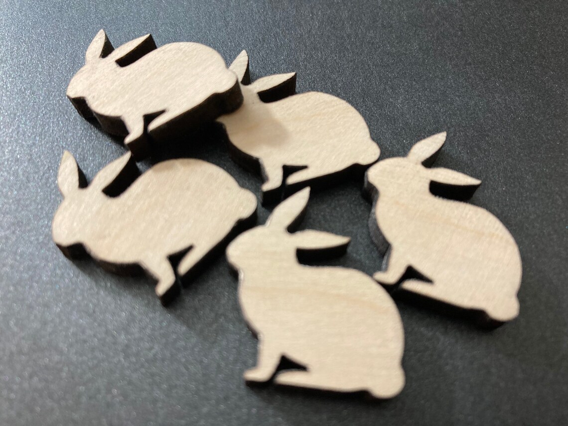 Unfinished Wood Engraved BUNNY RABBIT Wood Shape Etsy