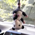 Possum Car Charm RearView Mirror Accessory, Felted Opossum Ornament, Car Mirror Hanging Accessories, Possum Car Hanger, Cute Car Accessories