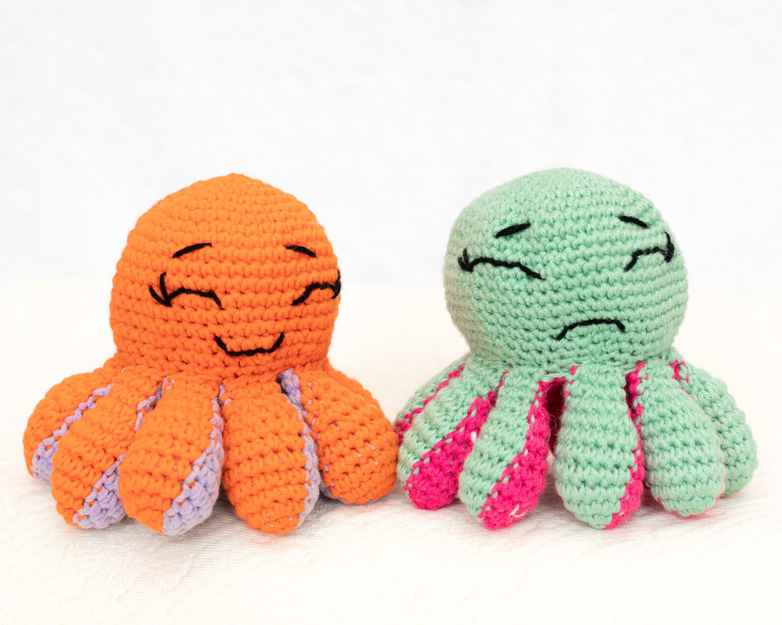 Reversible Octopus Mood Octopus Squid Plush Toy Crochet Doll | Etsy