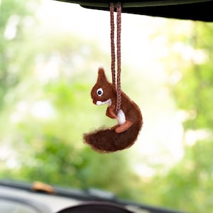 Rear View Mirror Accessory Car Decoration, Squirrel Gift, Cute Car Ornament, Car Mirror Hanging Accessories, Best Gift Aesthetic Car Decor