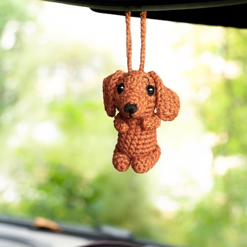 Hanging Ornaments Dachshund Car Accessories Crochet Dachshund Car