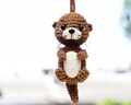 Cute Car Accessory for Women Men Teens, Otter Gift, Rear View Mirror Car Decor, Kawaii Car Decoration, Car Hanger Crochet Otter Car Ornament product logo