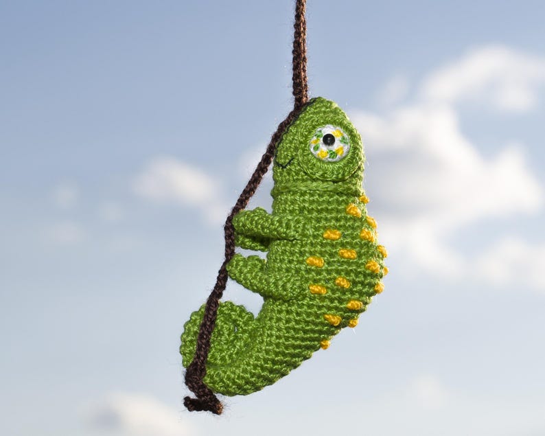 Cute Car Accessory Women Teens, Frog Car Mirror Hanging Accessories Turtle Car Decor, Rear View Mirror Mushroom Car Charm, Cool Hippie Stuff Chameleon