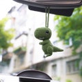 Dinosaur Car Decoration RearView Mirror Crochet Car Mirror Hanging Dino, Cool Car Decor, Crochet Dinosaur Gift, Car Accessory T-rex Toy product logo