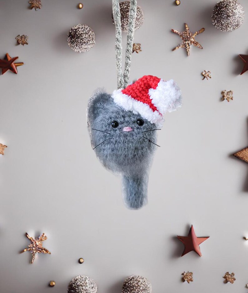 Cat Christmas Ornament Funny Cat Ornament, Cat Plush, Cat Lover Gift
