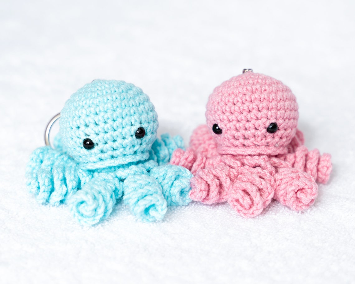 Handmade Keyring Charm Crochet Animal Keychain Anime Keyfob Etsy