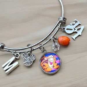 Tiger Charm Bracelet ~ Disney Winnie the Pooh Themed Bracelet ~ Bangle Bracelet