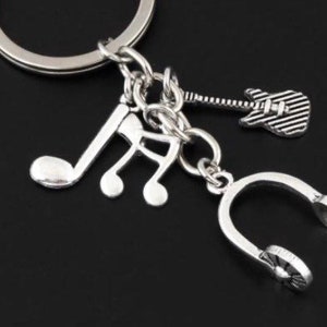 Guitar Keychain ~ Music Keychain ~ Musician Keychain ~ Music Teacher Gift ~ Music Note Keychain ~ Headphone Keychain ~ Music Charms