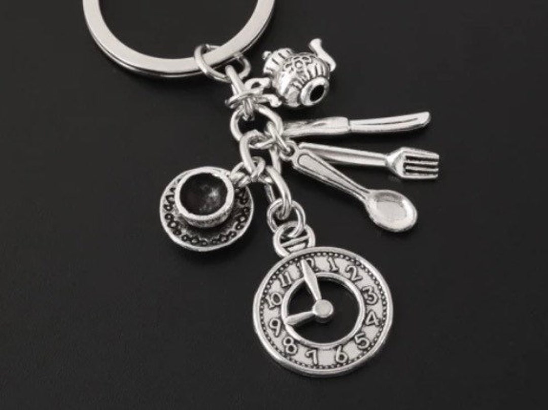 Teacup Keychain Teapot Tea Keychain Tea Bag Charm Tea Gift Teapot Clock
