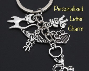 Veterinarian gift ~ Veterinarian Keyring ~ Veterinarian Keychain ~ Animal Doctor Gift ~ Vet Keychain ~ Vet doctor Keychain ~ 244