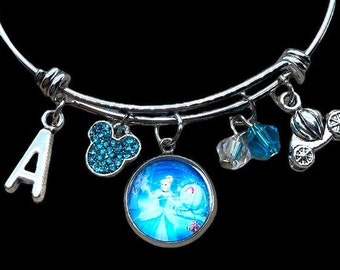 CINDERELLA Charm Bracelet Cinderella jewelry Princess Cinderella Jewelry Cinderella Charm Personalized Gift