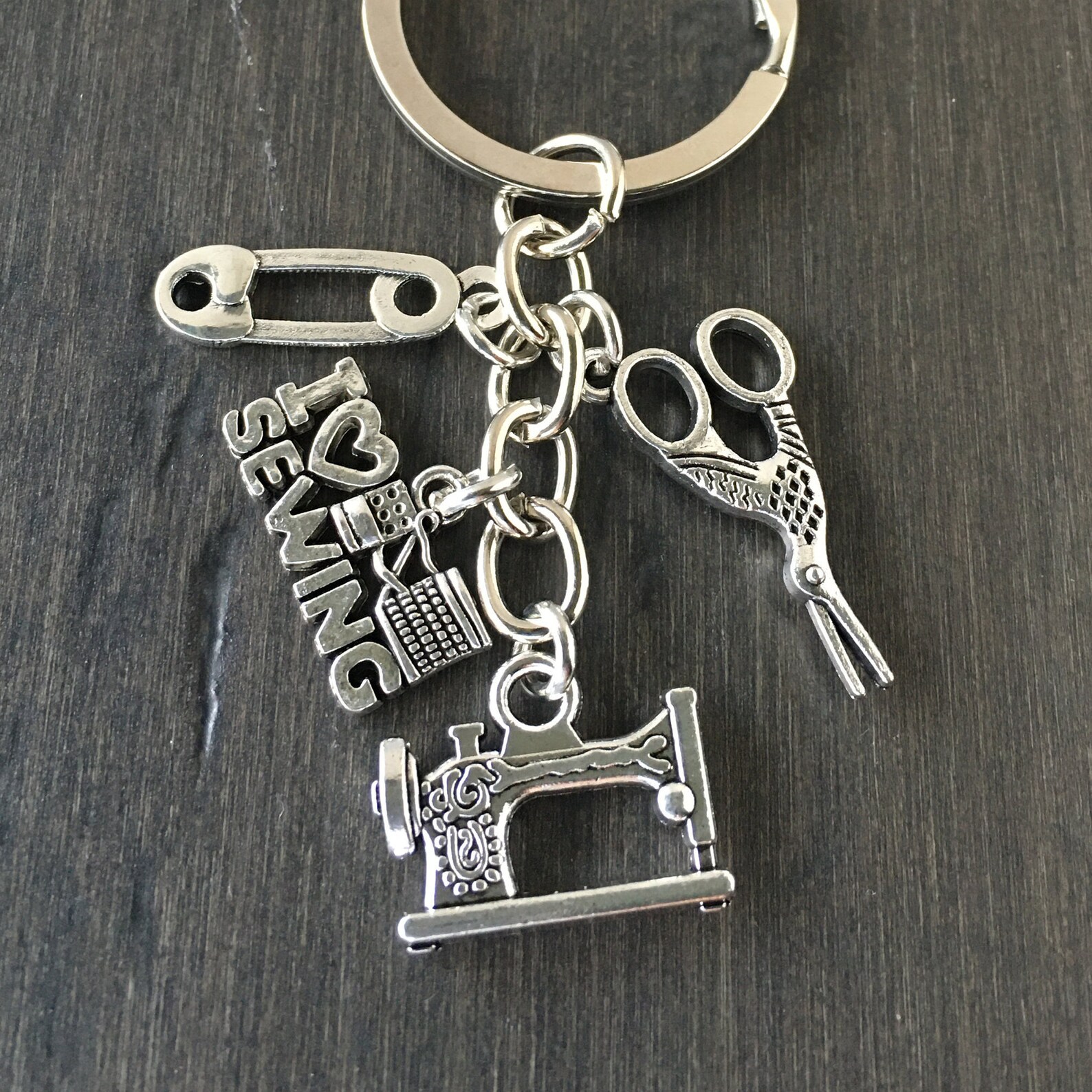 Sewing Keychain I Love Sewing Keychain Sewing Machine Etsy