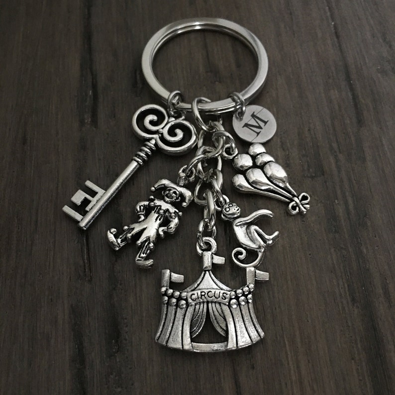 Circus Tent Keychain ~ Circus Animals Gift ~ Circus Jewelry ~ Circus Keychain ~ Clown Keychain ~ Monkey Keychain