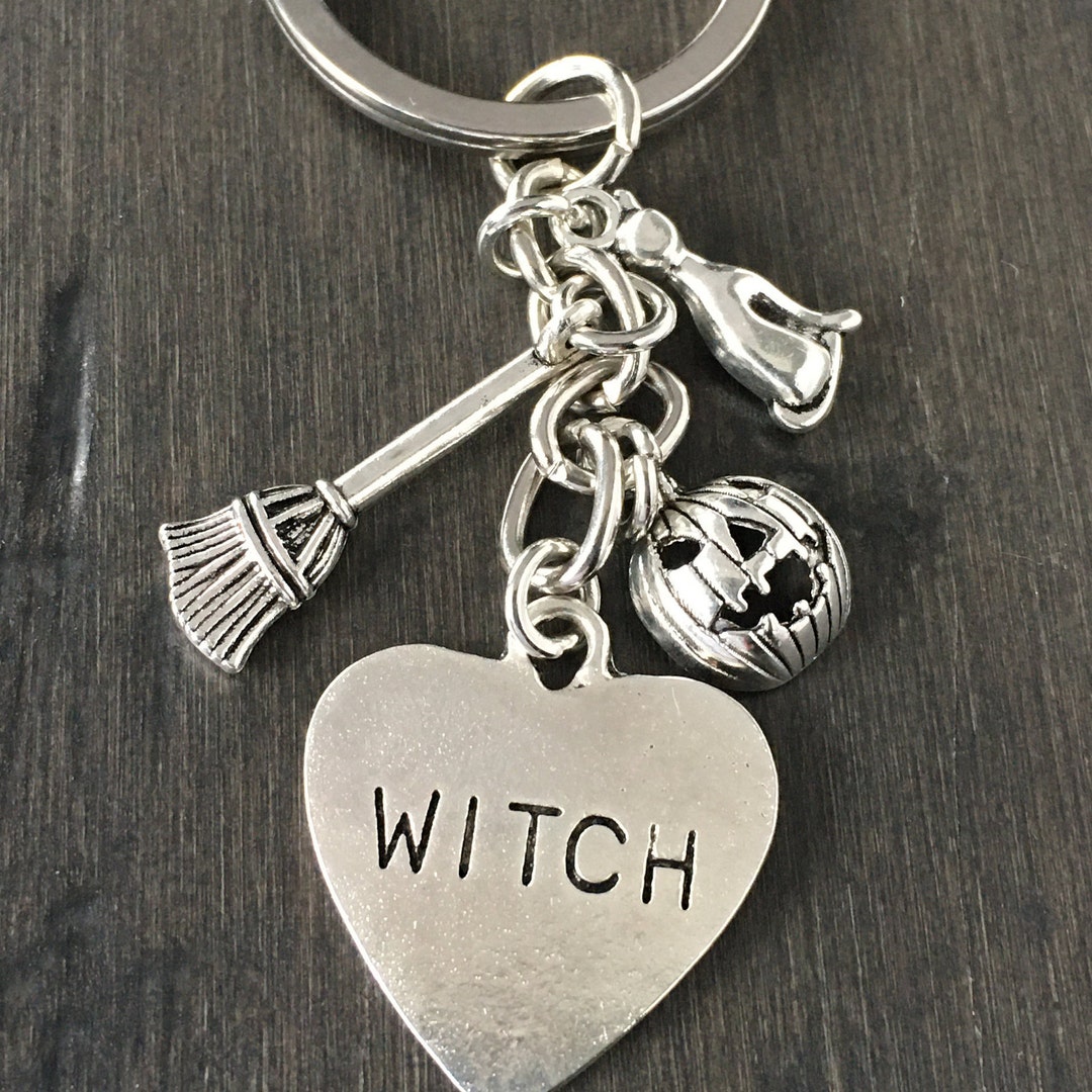 Witches Keychain Witches Jewelry Spell Keychain Pumpkin Etsy