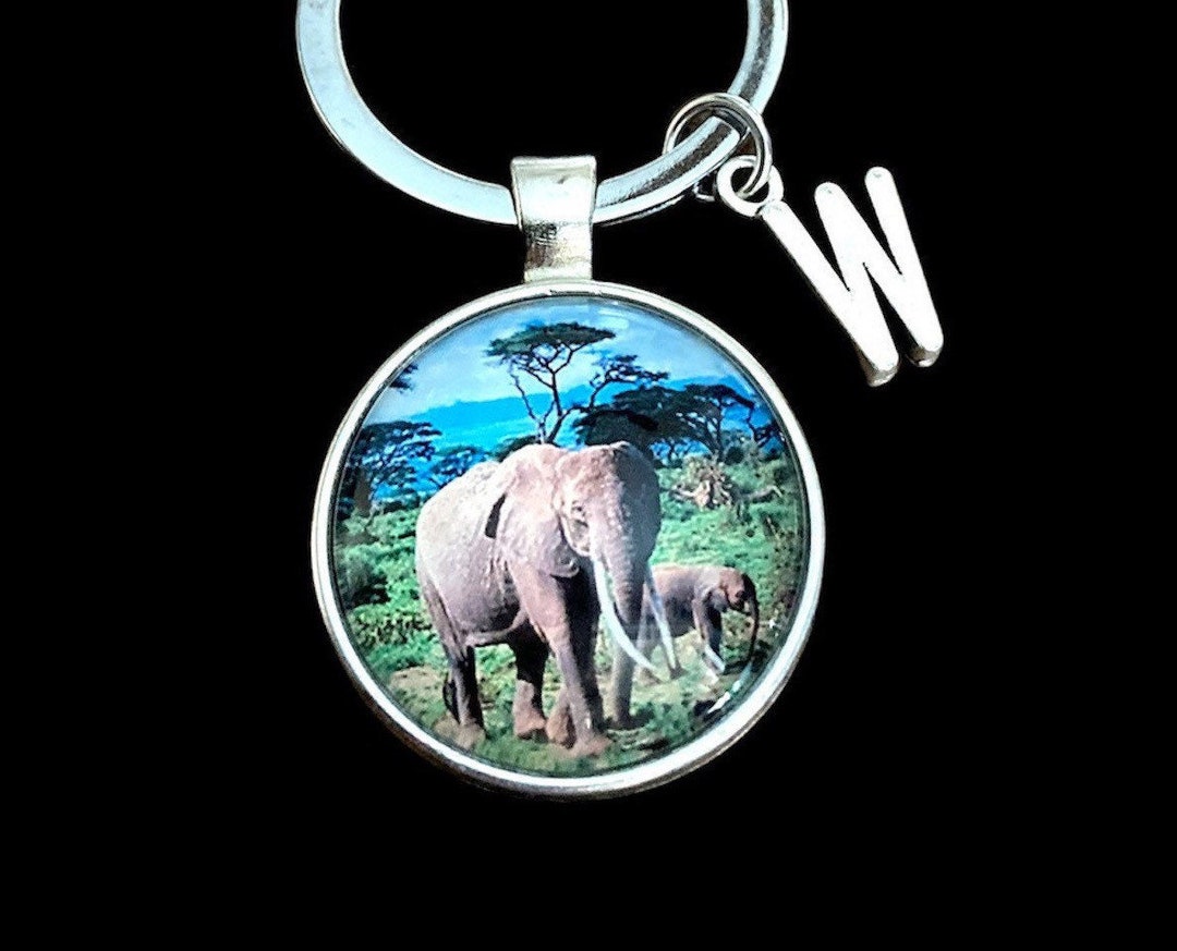 Elephant Keychain Elephant Keyring Personalized Gift Etsy