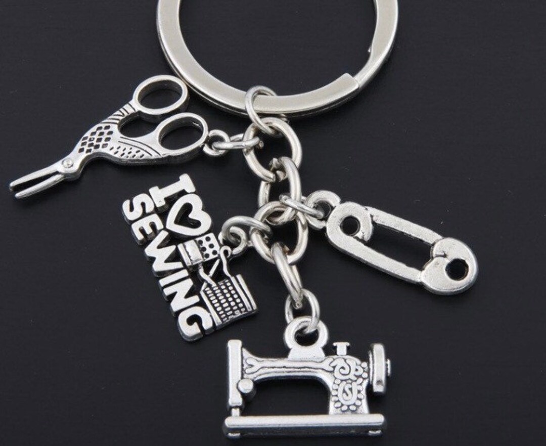 Sewing Keychain I Love Sewing Keychain Sewing Machine Etsy