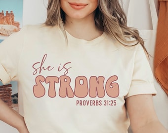 She Is Strong Svg, Christian Svg, Inspirational Svg, Jesus Svg, Bible Verse Svg, Religious Svg, Christian Quotes Svg, Scripture Svg Png