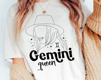 Gemini Queen Svg, Gemini Svg, Gemini Shirt Svg, Zodiac Svg, Horoscope Svg, Zodiac Sign Svg, Gemini Quotes Svg, Png Cut File For Cricut
