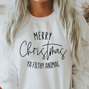 Merry Christmas Ya Filthy Animal Svg, Merry Christmas Svg, Funny Christmas Quotes Svg, Christmas Saying Svg Png Clipart Cut File For Cricut