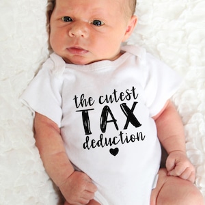 Tax Deduction Svg, Funny Baby Svg, Baby Onesie Svg, Newborn Svg, New Mom Svg, Baby Shower Svg, Png, Clipart Cut File For Cricut