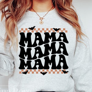 ハロウィンママSVG、不気味なママSVG、不気味なママSVG、ハロウィンSVG、ママSVG、ママウェーブSVG、レトロハロウィンSVG、コウモリSVG、PNGカットファイル