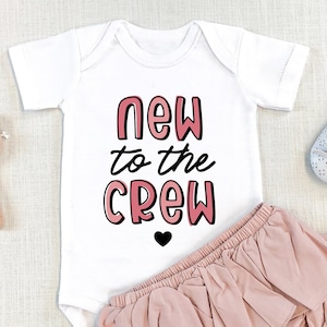 New To The Crew Svg, Baby Svg, Baby Onesie Svg, Funny Baby Quotes Svg, Newborn Svg, Pregnancy Svg Cut File