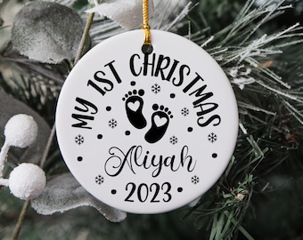 My 1st Christmas Svg, Baby 1st Christmas Ornament Svg, Baby First Christmas Svg, Baby's First Christmas Png Clipart Cut File For Cricut