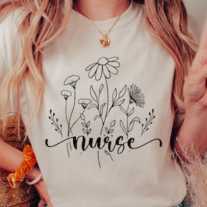 Nurse Svg, Nurse Floral Svg, Flower Bouquet Svg, Nursing Svg, Nurse Shirt Svg, Nurse Flower Svg Png Cut File For Cricut, Commercial Use Svg