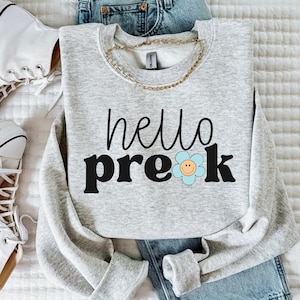 Hello Pre K Svg, Pre K Png, Pre K Flower Svg, Back To School Svg, Pre-K Teacher Svg, Teacher Shirt Svg, First Day Of School Svg Png Cut File