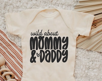 Wild About Mommy And Daddy Svg, Baby Svg, Newborn Svg, Cute Baby Quote Svg, Baby Shower Gift Svg, New mom Svg, New Dad Svg, Png Cut File