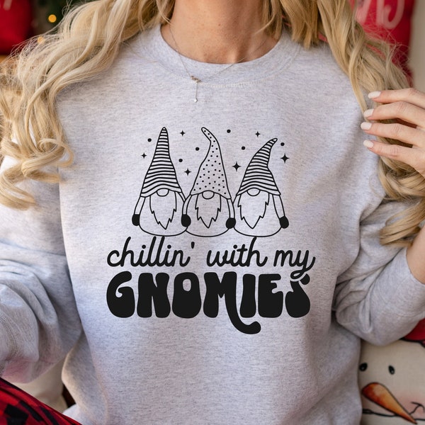 Chillin With My Gnomies Svg, Christmas Svg, Funny Christmas Quotes Svg, Gnome Svg, Christmas Shirt Svg, Holidays Svg, Png Cut File Cricut