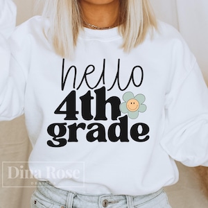 Hello 4th Grade Svg, Fourth Grade Svg, Back To School Teacher Svg, First Day Of School Svg, 4th Grade Teacher Svg, 4th Grade Png Cut File