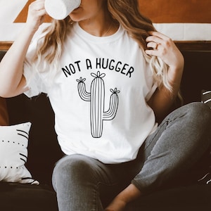 Niet een knuffelaar Svg, sarcastische Svg, grappige Svg, citeer Svg, Sassy Svg, Cactus grappige uitspraken Svg, gemiddelde citaten Svg, Png Clipart gesneden bestand voor Cricut