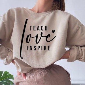 Teach Love Inspire Svg, Teacher Svg, Inspirational Svg, Teacher Quotes Svg, Teacher Shirt Svg, Inspirational Quotes Svg Cut File