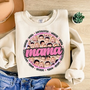 Custom Mama Png Kids Face & Names, Mama Png, Mama Custom Png, Kids Name Png, Mother&#39;s Day Png, Sublimation Png, Personalized Mom Png