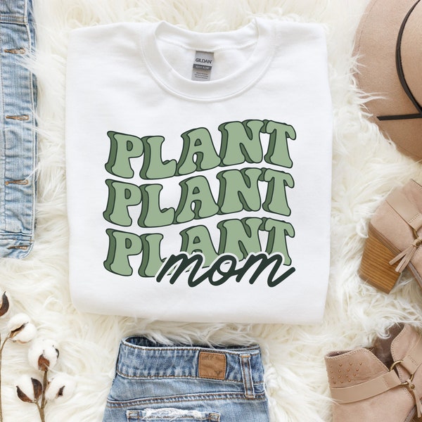 Plant Mom Svg, Plant Mama Svg, Plant Svg, Plant Owner Svg, Trendy Wavy text Svg, Plant Lover Svg, Plant Shirt Svg, Plant Quotes Svg Png
