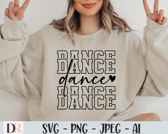 Dance Svg, Dance Heart Svg, Dance Shirt Svg, Dancing Svg, Dance Mom Svg, Dance Teacher Svg, Sports Svg Png Cut File Commercial Use