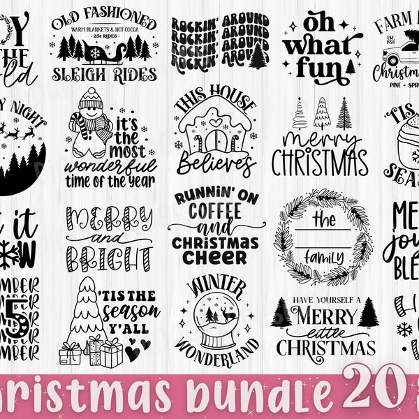 Christmas Svg Bundle, Christmas Quotes Svg Bundle, Christmas Sayings Svg, Christmas Sign Svg, Christmas Shirt Svg, Png Cut File For Cricut