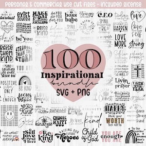 Inspirational Svg Bundle, Inspirational Quotes Svg Bundle, Motivational Svg Bundle, Christian Svg Bundle, Self Love Svg Png Cut File