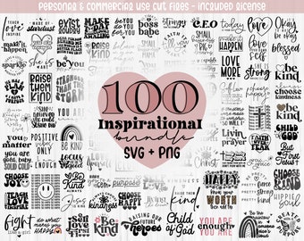 Inspirational Svg Bundle, Inspirational Quotes Svg Bundle, Motivational Svg Bundle, Christian Svg Bundle, Self Love Svg Png Cut File