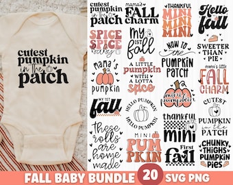 Fall Baby Svg Bundle, Fall Svg For Baby, Autumn Baby Svg, Fall Mini Svg, Fall Newborn Svg, Pumpkin Mini Svg, Fall Youth Svg, Png Cut File