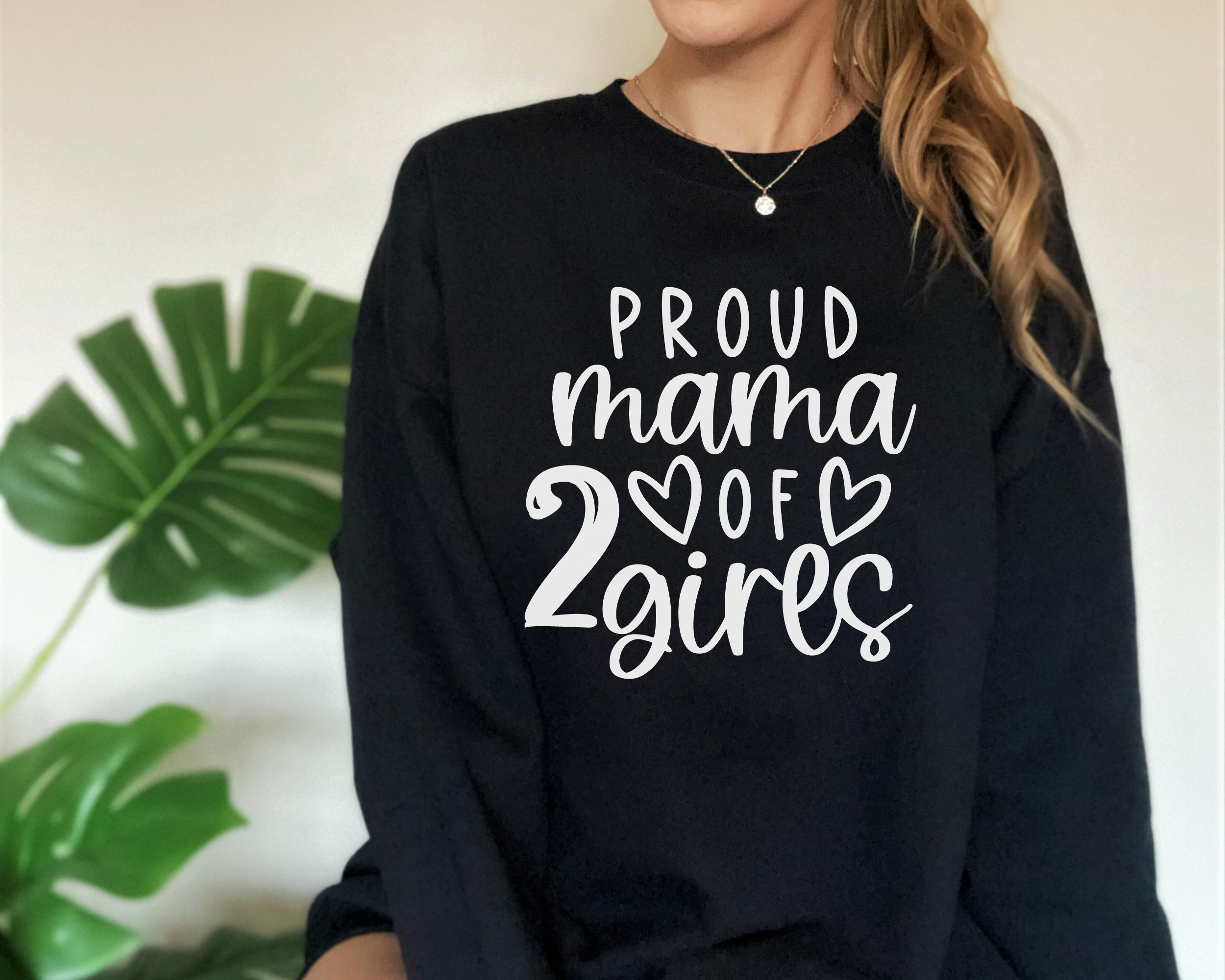 Proud Mama of 2 Girls Svg, Mom of 2 Girls Svg, Mom of Girls Svg